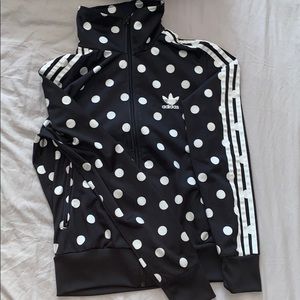 Black and white polka dot Adidias jacket